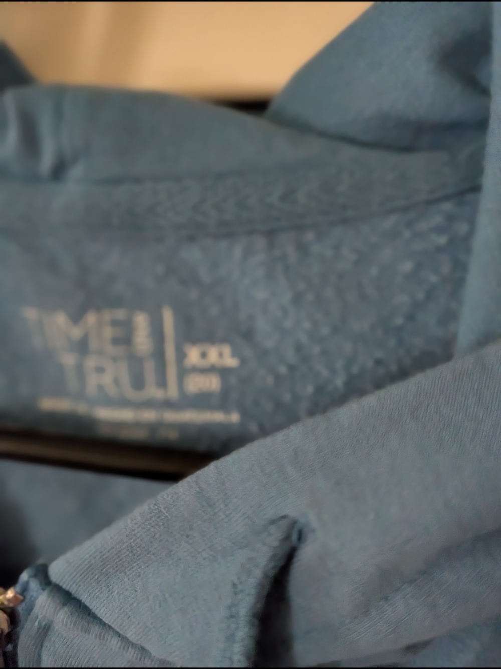 Time and Tru Blue Men's Hoodie Sweatshirt